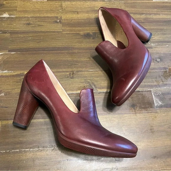 Ecco sculptured 75 bordeaux heels 41 - Picture 1 of 9